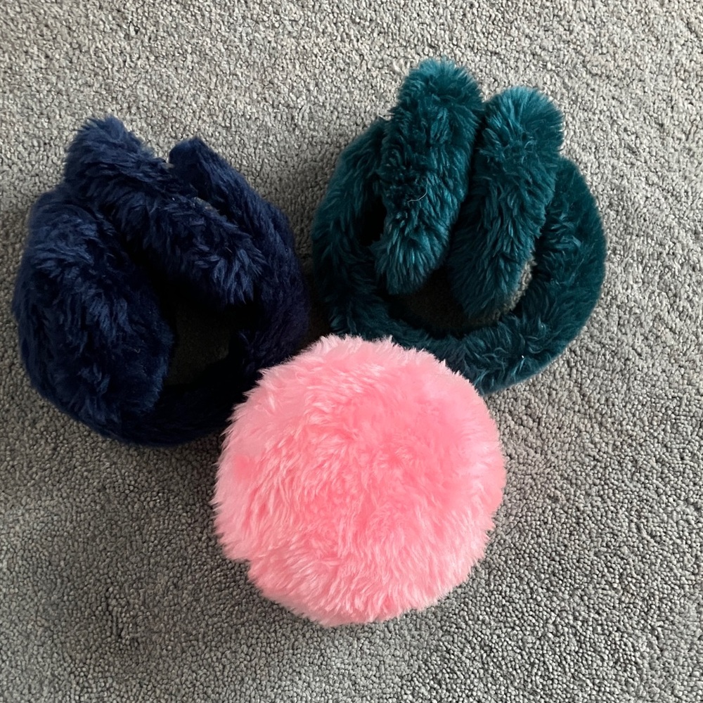 Not Rated Fuzzy Pink and Teal Kids Earmuffs